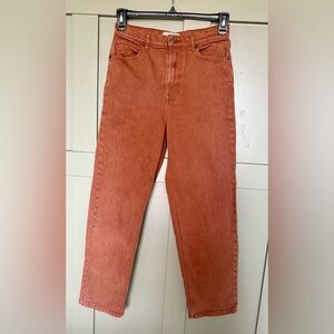 Everlane The Way High High-Rise Rust Orange Straight Leg Jeans Size 29 Tall